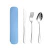 Portable Cutlery Set Stainless Steel Spoon Knife Fork With Storage Box School Travel Camping Faltware New Year Christmas Gift