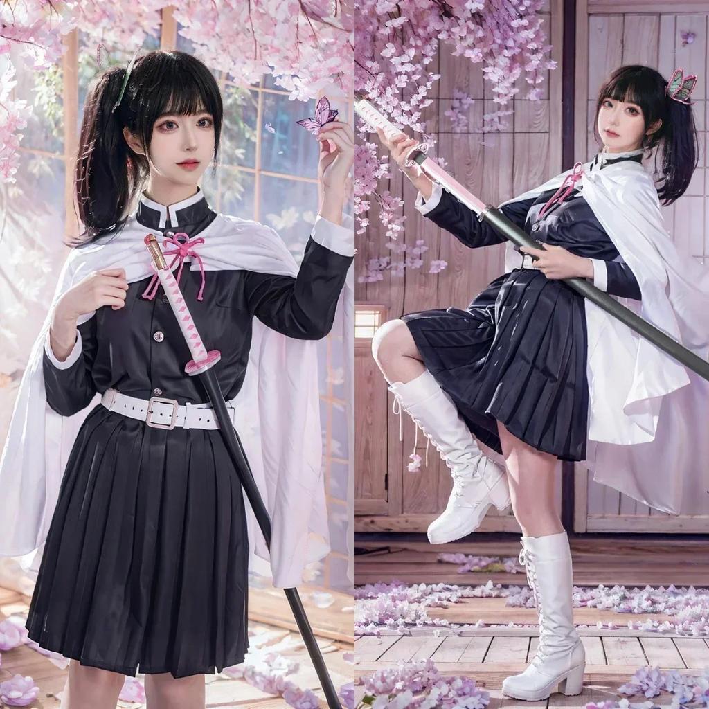 Halloweenowy strój do cosplayu Tsuyuri Kanao dla dorosłych i dzieci, anime, uniform, kimono, haori, peruka, ubrania na Halloween