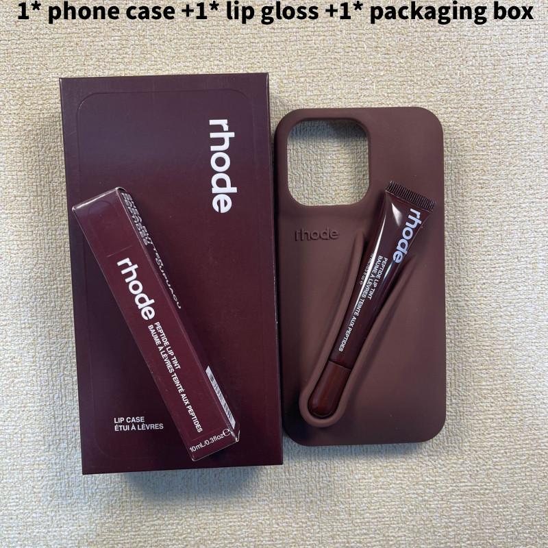 

Rhode Блеск для губ Силиконовый 3D Чехол для мобильного телефона для iPhone 14 Plus Подарок Красочный Espresso