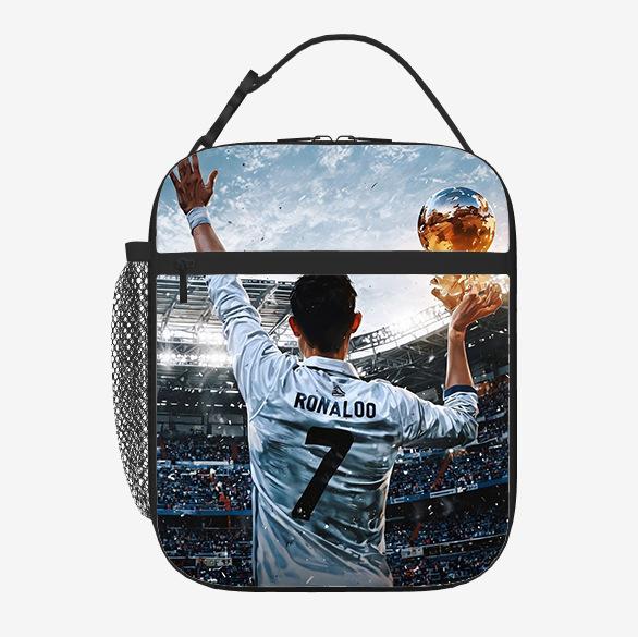 Football Meal Bag Whole Body Printing Boys And Girls Kindergarten Junior High School Primary School Children Ice Bag Insulation Bag