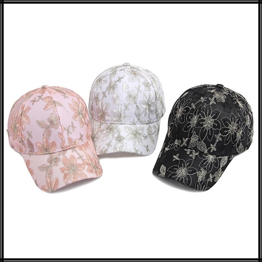 Baseball Girly CZ126 [White Fang] Hut, Kappe, Kappe, Schirm, Blume, Stickerei, Spitze, Niedlich, Damen, (Rosa)