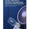 Tragbarer USB-Handventilator mit digitaler Akkuanzeige, 5-stufiger faltbarer Mini-Schreibtischventilator für Reisen, Büro, Außenbereich, Kühlung, geräuscharme Nutzung