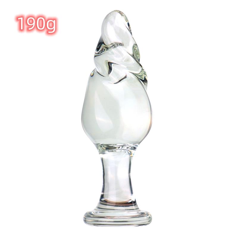 VaHppy Glass Anal Plugs Sex Toys For Gay Girl Backdoor Masturbator Spiral Twisted Threaded Transparent Adult Products SM BDSM