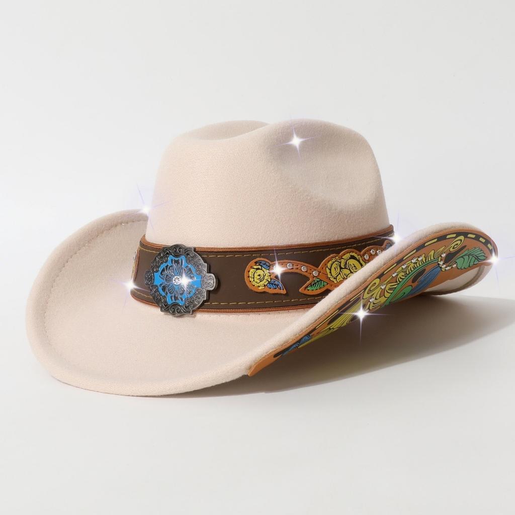 New cowboy hat for men and women, western cowboy hat, personalized retro patch jazz hat
