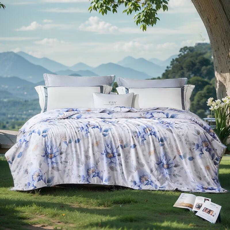 FUANNA 100% Silk & Soy Fiber Antibacterial Summer Quilt