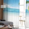 Beach Sea Coconut Trees Modern Printed Tulle Curtains for Bedroom Balcony Window Decor Creative Fashion Home Sheer Curtain