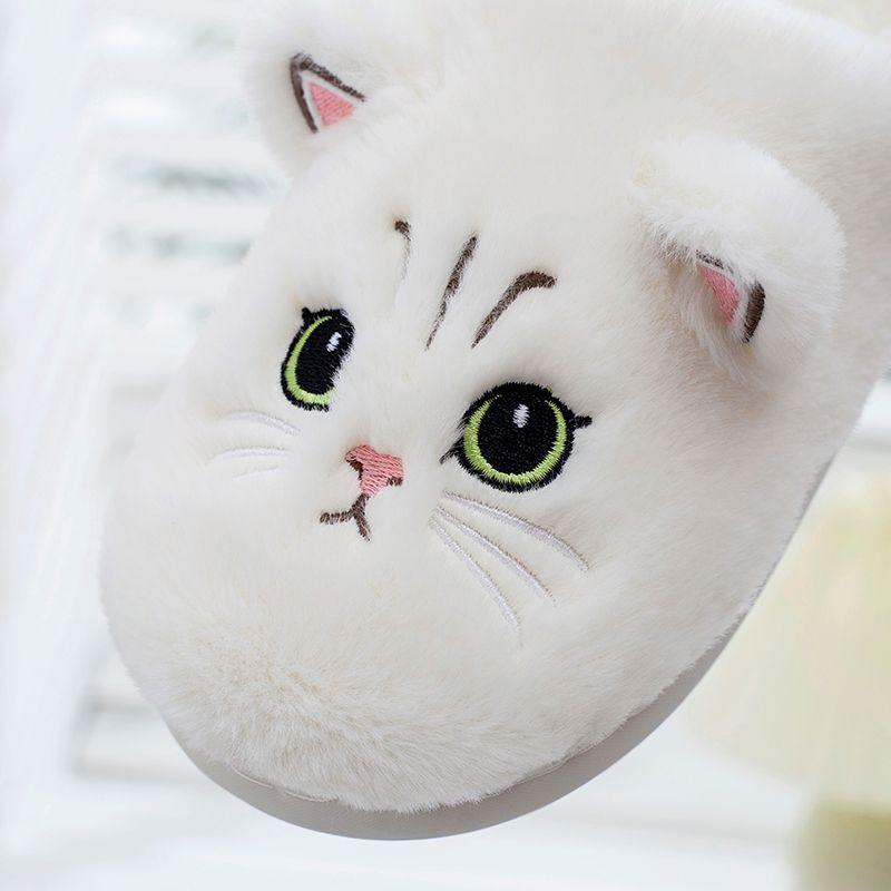 Черные забавные тапочки с изображением кота — фото 4