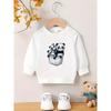 European Sizes Minimally Printed Pattern, Comfortable and Skin Friendly for 0-3 Year Old Baby Kids, Versatile Baby Round Neck Hoodie