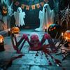 Halloween Decoration Horror, Halloween Giant Spider Decoration With Glowing Eyes, Crawling , With Sound Effects, Suitable For Indoor And Outdoor