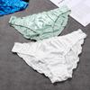 Comfortable super elastic satin satin panties low waist sexy soft pure cotton crotch breathable European and American panties women