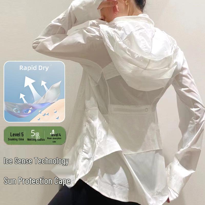 

Lulu Zgly Women s Windproof Yoga Jacket - Early Autumn Sun Protection Fitness Coat Medium