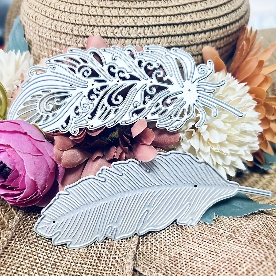2pcs Feathers Metal Die cutting Dies For DIY Scrapbooking Photo Album Decorative Embossing Folder Stencil Die Cut