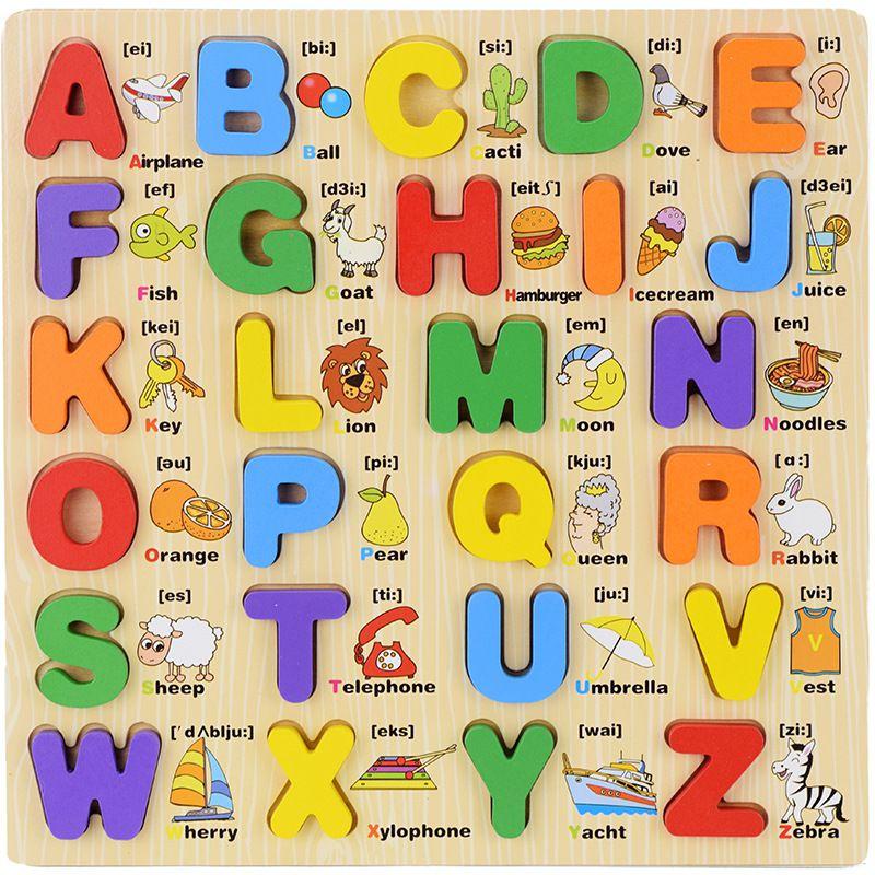 Quality Children Wooden Toy Alphabet Jigsaw Puzzle Educational Gift**