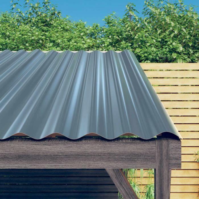 Panneaux de toiture en acier enduit de poudre gris 80x36 cm - VIDAXL