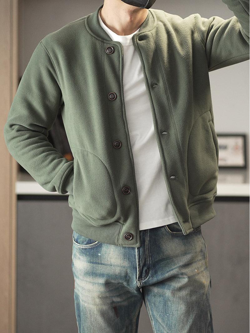 

Чоловіча товста флісова куртка AmeKaji з коміром-стійкою на осінь/зиму 2XL зелений