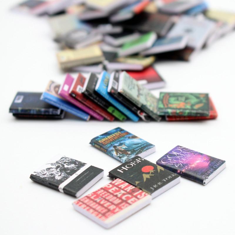 10PCS Miniature Dollhouse Magazines Books Novels Model Scene Decor Accessories for Dolls House Realistic Roombox Decorations