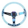14in Car Steering Wheel Logo Horn Button Accessories Modification Fit for ATV Kart UTVPurple