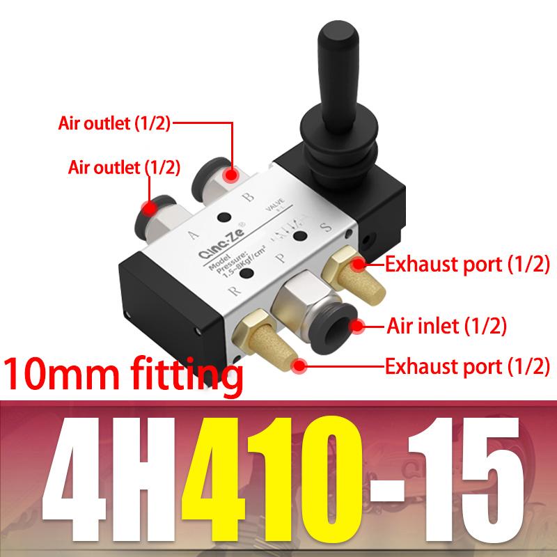 5/2 Way Pneumatic Air Hand Lever Operated Valve Manual Control 2 Position 3 5Port Push-Pull 4H210-08 4H310-10 4H410-15