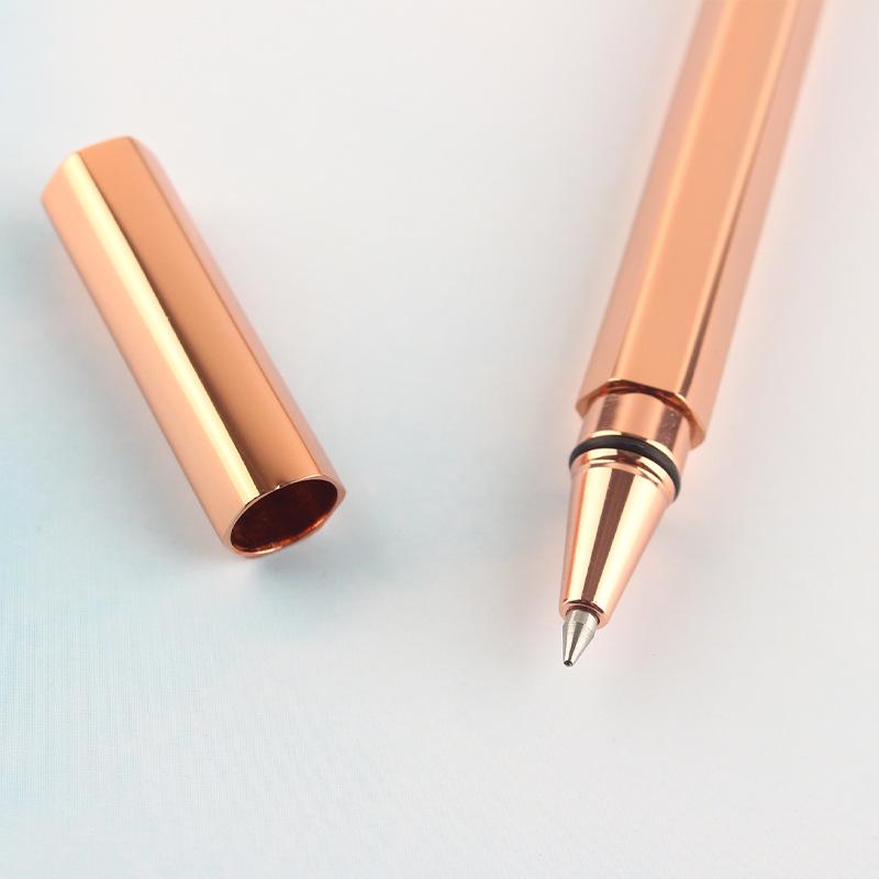 Hexagonal Retro Brass Ballpoint Pen - Office & Student Signing Pen