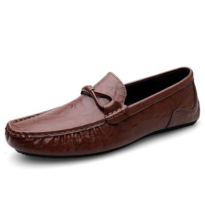 Fashion Cowhide Breathable Men's Casual Leather Shoes Soft Soled Men's Driving Shoes Loafers