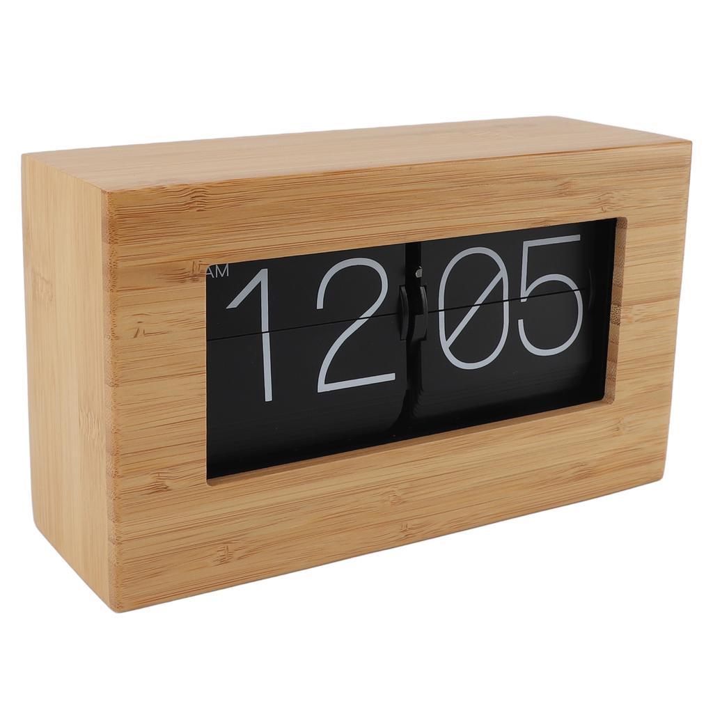 Automatic Page Turning Clock Vintage 12 Hours Digital Display Mechanical Flip Down Clock for Home Living Room Office