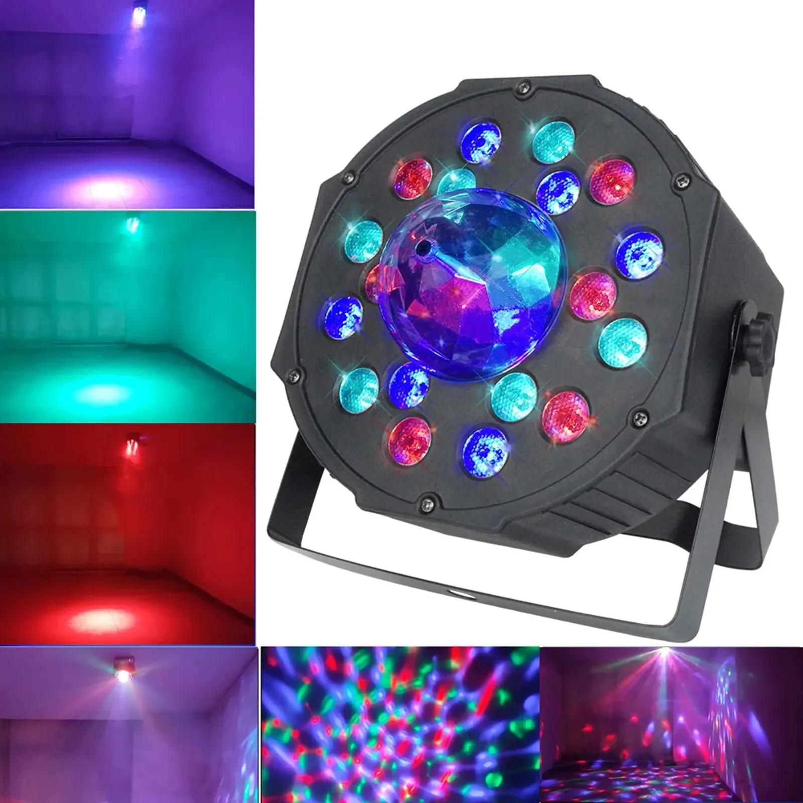 

18 светодиодных ламп Par Stage Light DJ Disco Sound Activated Magic Ball Lamp Красочные стробоскопы DMX512 Панель управления Клубная вечеринка Glow Decor