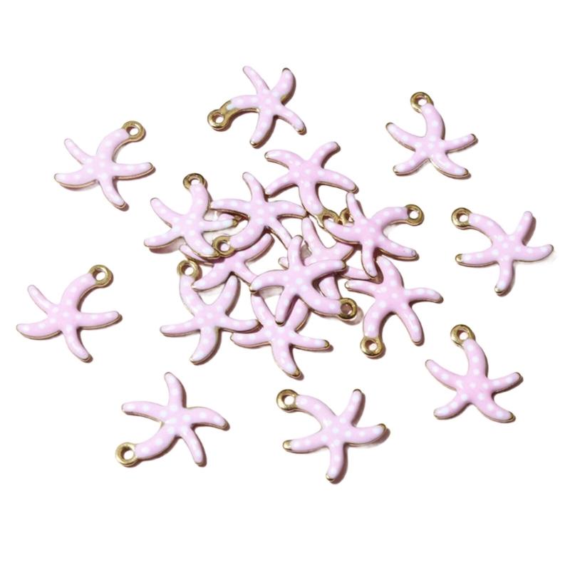 20 Pack Starfish Decorative Accessories Enhancing Aesthetic Stainless Steel Texture Hanging Charm Suitable for Jewelry