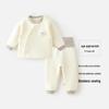 Infant Quilted Winter Set: Baby Warm Underwear with Split Clothes, Autumn Pants & Shirts