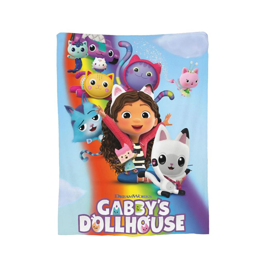 Cartoon Cute Gabby Dollhouse Blanket Velvet Printed  Multi-function Lightweight Throw Blankets for Bedding Car Quilt