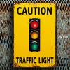 Vintage Metal Sign Traffic Light Garage Wall Decor 30x20cm