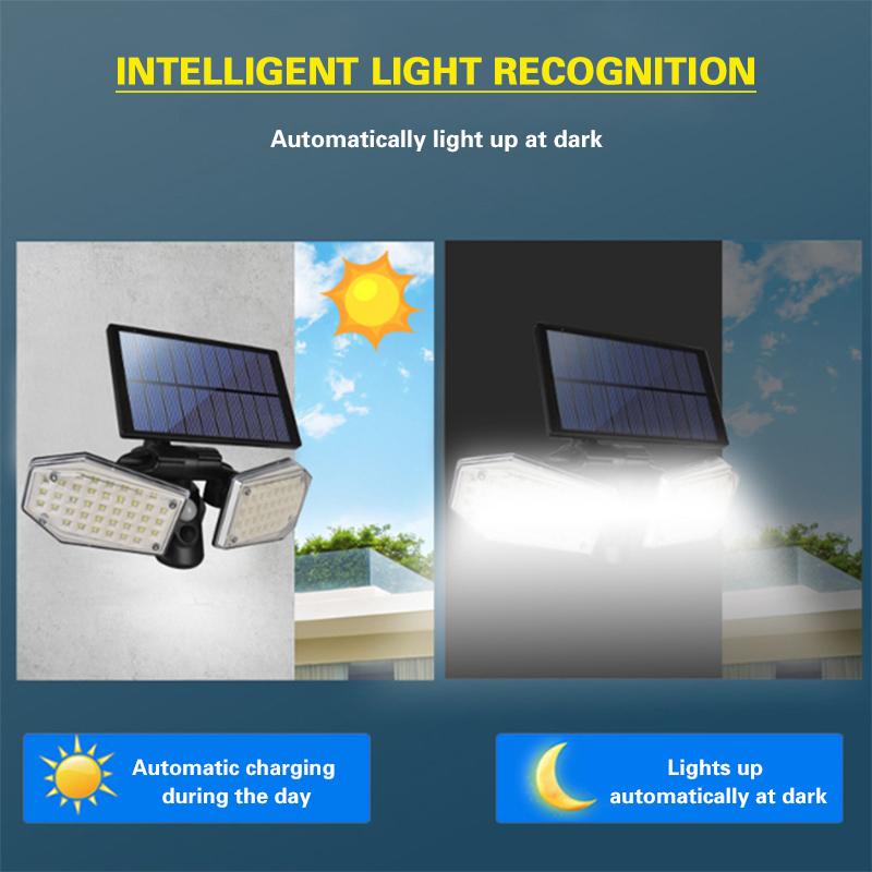 78 LED Dual Head Solar Street Light Waterproof Wall Sensor Outdoor Floodlight