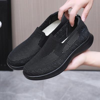 Herren Slipper Sommer Atmungsaktives Mesh Freizeitschuhe Komfortable Walking Flats Outdoor Rutschfeste Sneaker Canvas Flats Zapatillas Hombre