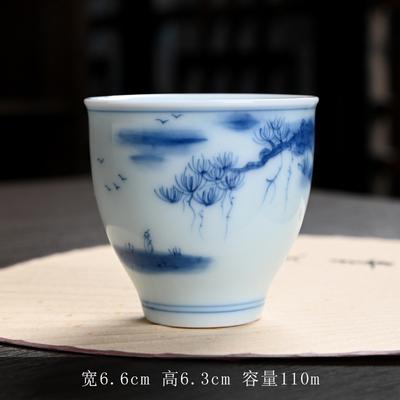 Handbemaltes Keramik Meisterstück Antik Blau und Weiß Haus Kung Fu Set Verkostung Einzelne Tasse Schale Große Teekanne