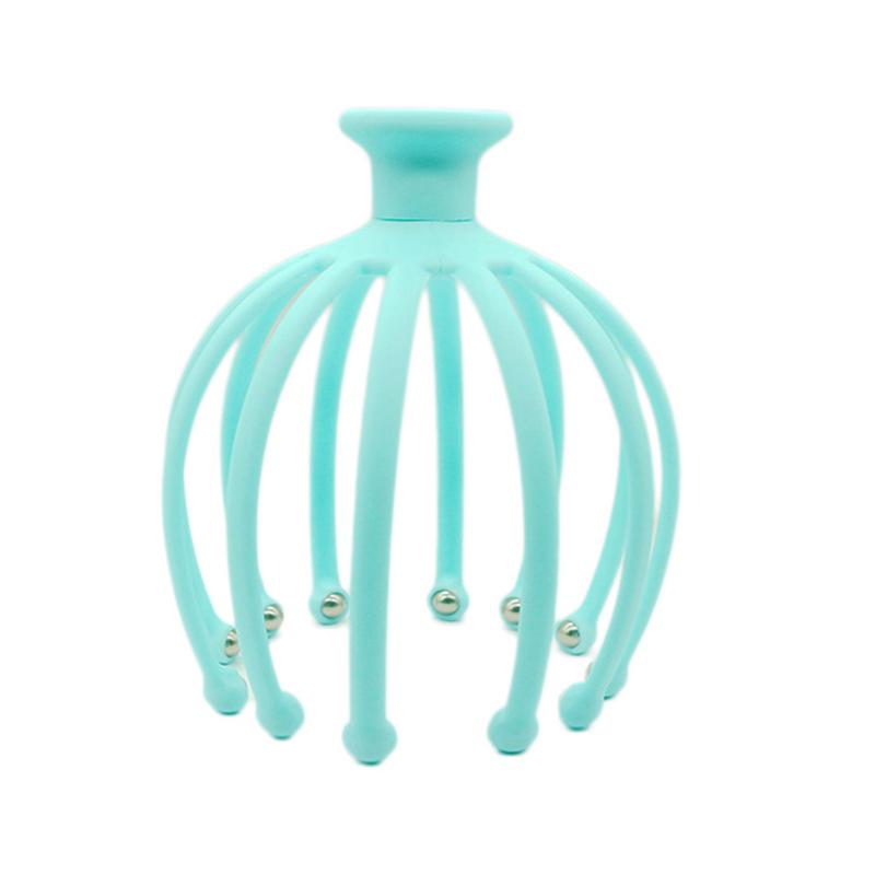 

Массажер для головы с когтями 12 захватывающих массажеров для головы Стальной шарик Коготь осьминога Расслабитель для кожи головы Снятие давления Обезболивающее Массажер для головы синий