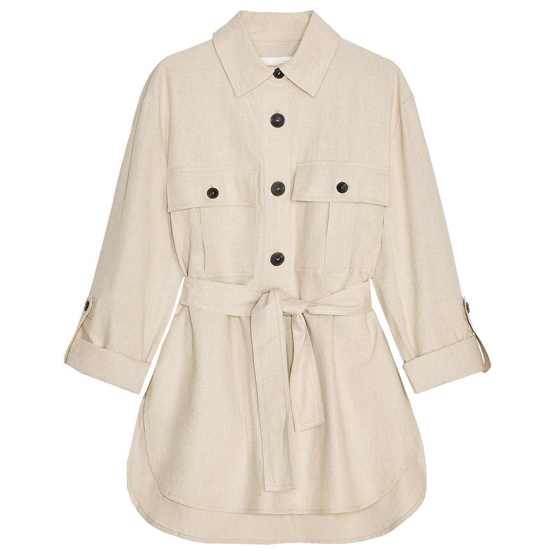 Zaprha 2025 New Arrival Fashion Linen Blended Loose Long Sleeves Tour Hunting Jacket Lapel Shirt for Women 3046175