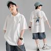 Boys' Korean Style Summer Polo T-shirt - Casual, Trendy, Loose Fit