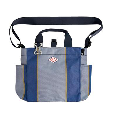 1128 1129 Tote Bag with Shoulder for Walking with Pets SN Square DOG BUDDY Blue [Rootote] (112904 Stripe)