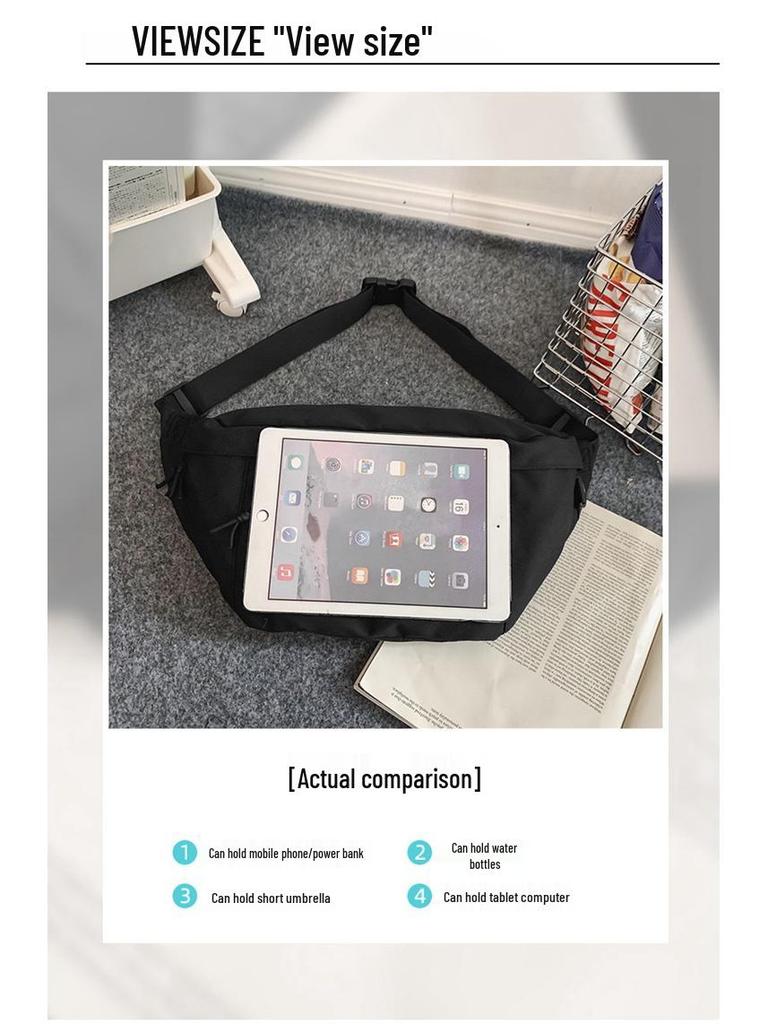 Large Capacity Unisex Chest & Crossbody Bag: Trendy Japanese Casual Style, Perfect for Workwear & Cycling.