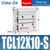 Kompaktowy pneumatyczny wielotłoczkowy cylinder trójosiowy TCL (12/16/20/10-100S)