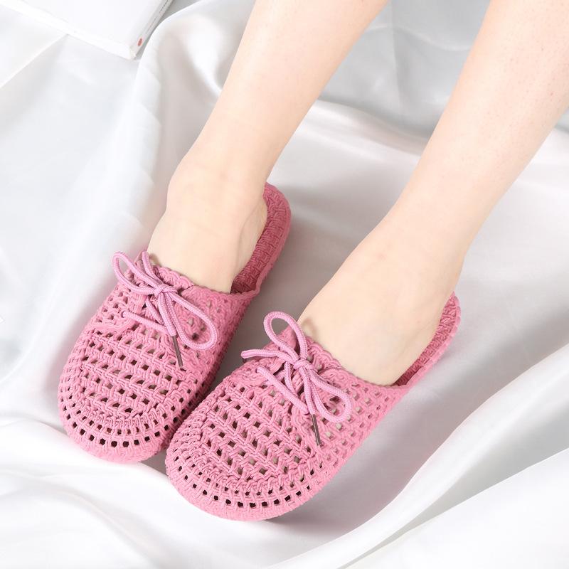Breathable Shoes Summer Cool Slippers Women's Baotou Super Light Outer Wear Non-slip Pregnant Women Beach Shoes Hole Shoes Sweet Slippers