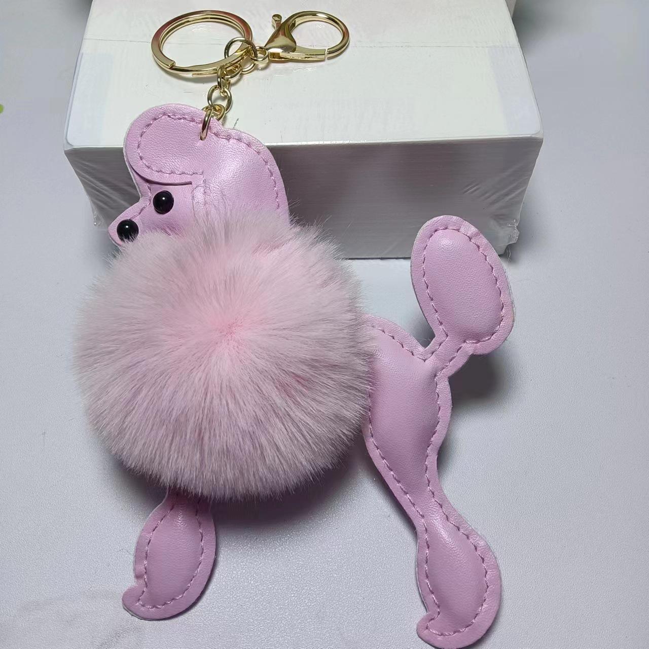 

Высококачественный креативный брелок-помпон в виде пуделя - Мультяшный щенок-помпон, подвеска для сумки для студентов и дам