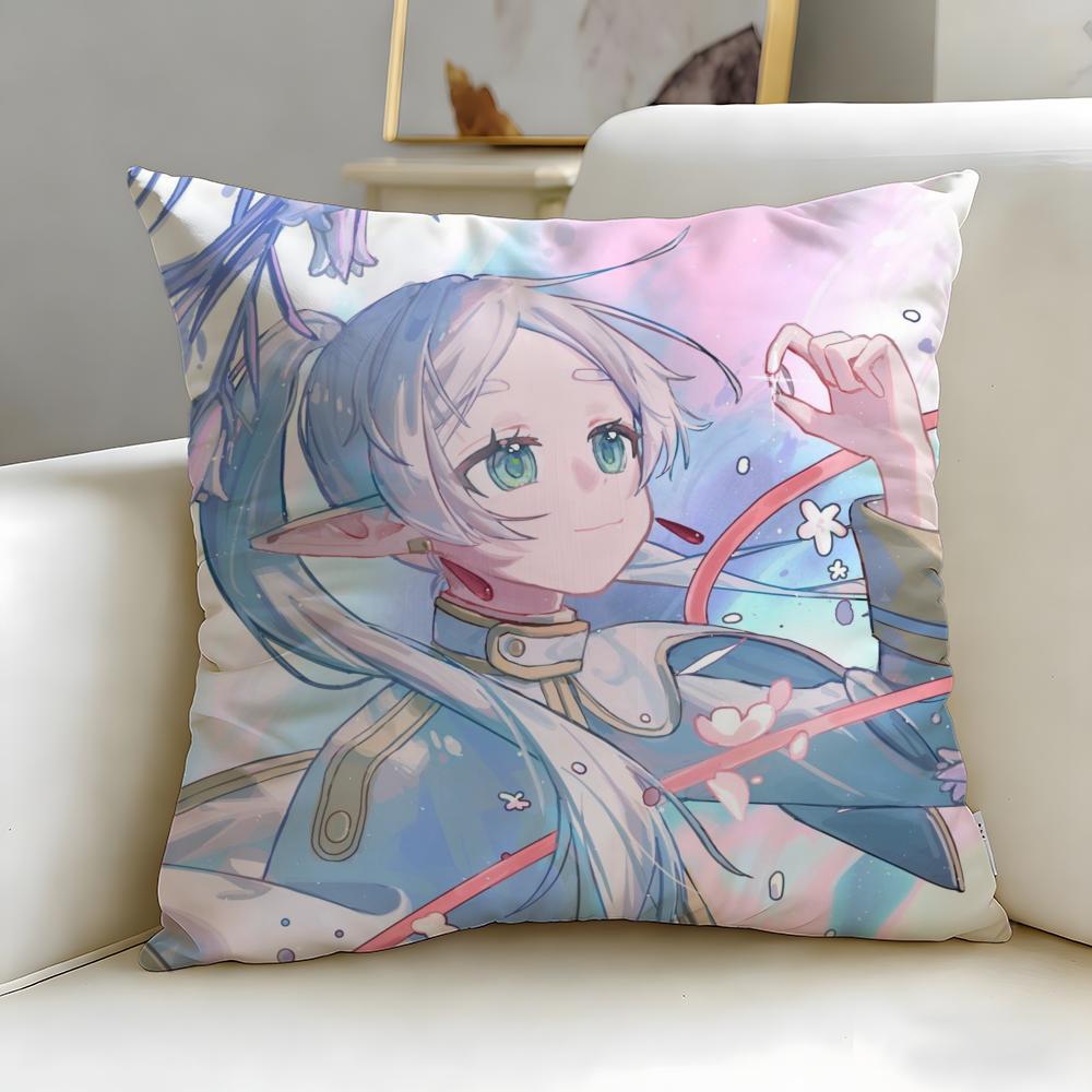 Klassische Anime Frieren Nach dem Ende der Reise Kissenbezug Weich Leicht zu Waschen Kissenhülle Vielseitig für Sofa Bett Reise und Büro