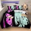 Colorful Contrast Faces Print 3Pcs Bedding Setduvet Cover With 2 Bedropillowcase Home Birthday Gift