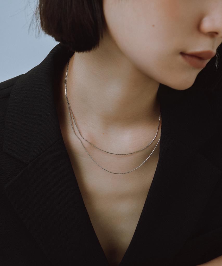 Novice Tokyo Overlap Chain Necklace 2 Set [Stainless] / Silver