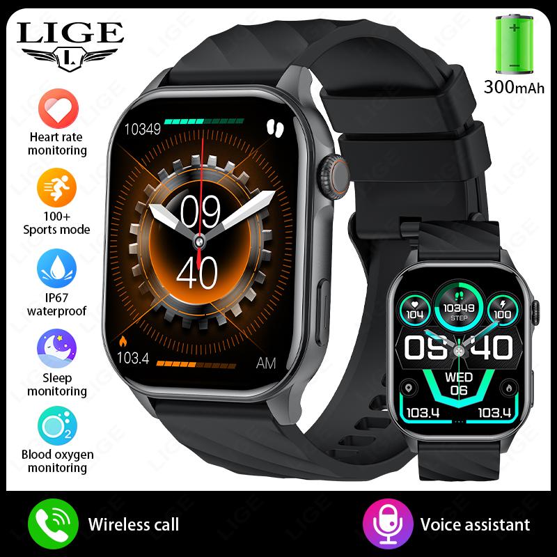 For Android iOS Smart Watch 2.01" Full Touch Screen Bluetooth Call Heart Rate Waterproof Sports Bracelet Smartwatch Women