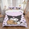 3pcs Kuromi and Kapibara Printed Bedding Set, Soft and Comfortable Quilt Cover for Bedroom, Guest Room (1 Duvet Cover + 2 Pillowcases, Pillo