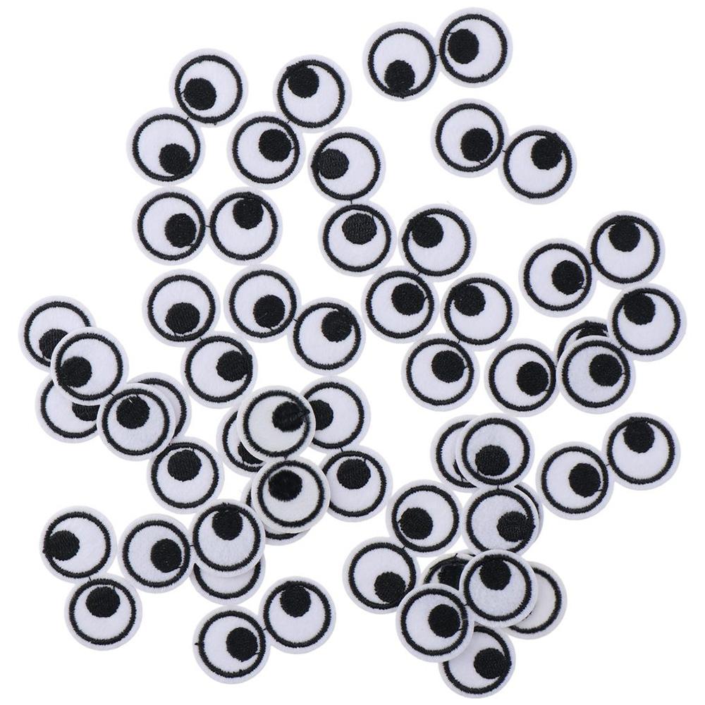 1.6 X 0.8 Inch Embroidered Patch Terylene Fabric Patches Black/White Eye Patches  For Clothes