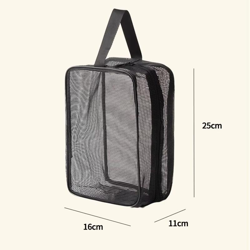 Mesh Shower Caddy Mesh Mesh Cosmetic Bag Portable Toiletry Organizer Nylon Large Capacity Shower Bag For Bathroom Gym Pool