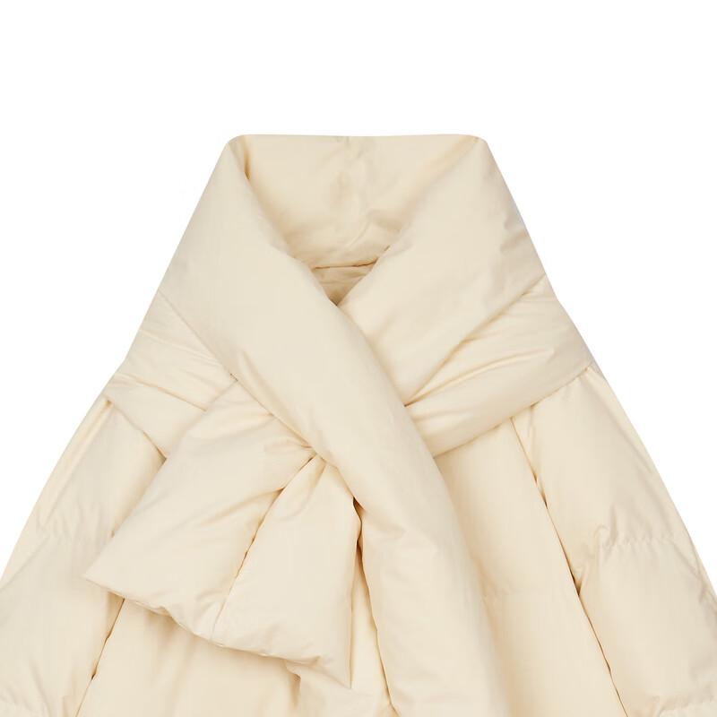 LESS 2024 Winter Collarless Long Down Jacket