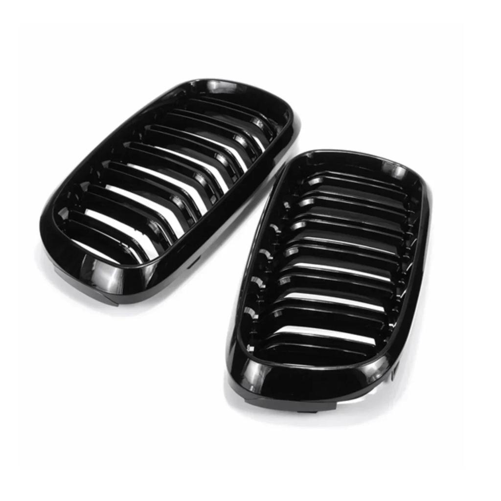 Glossy Black Car Grille Grill 2 Slat Front Kidney For BMW F15 F16 X5 X6 F85 F86 X5M X6M 2014-2018 Replacement Front Kidney Grill
